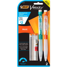 BIC® Velocity Max Pencil 0.9 mm HB (#2) Black Lead Assorted Barrel Colors 2/Pack