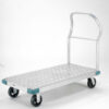 Global Industrial™ Aluminum Diamond Deck Platform Truck 48x30 2000 Lb. Cap. 6"" Rubber Casters