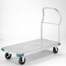 Global Industrial™ Aluminum Diamond Deck Platform Truck 48x30 2000 Lb. Cap. 6"" Rubber Casters