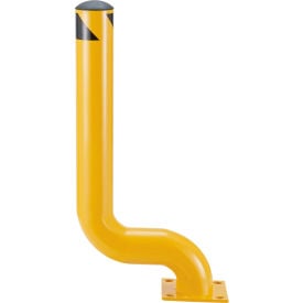 Global Industrial™ Offset Steel Bollard 4-1/2"" Dia. x 47""H Yellow