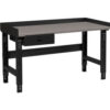 Global Industrial™ 60 x 30 Adj Height Workbench w/Drawer Black- Steel Square Edge Top