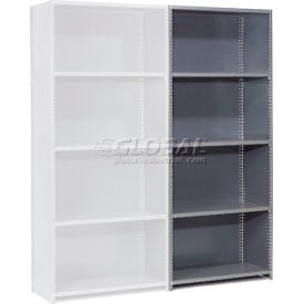 Global Industrial™ 5 Shelf 18 Ga Closed Steel Shelving Add On 36""W x 18""D x 85""H Gray