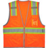 Ergodyne GloWear 8246Z-S Two-Tone Mesh Hi-Vis Safety Vest Class 2 Single Size M Orange