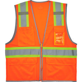 Ergodyne GloWear 8246Z-S Two-Tone Mesh Hi-Vis Safety Vest Class 2 Single Size M Orange