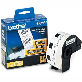 Brother® Die-Cut Round Paper Labels 1"" dia 1000/Roll White