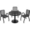Global Industrial Outdoor Dining Set 36"" Round x 29""H Table & 4 Chairs Black