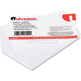 Universal Unruled Index Cards 3 x 5 White 100/Pack