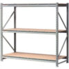 Global Industrial 3 Level Extra HD Bulk Storage Rack Wood Deck Starter 72""W x 24""D x 72""H