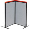 Interion® Deluxe Freestanding 2-Panel Corner Room Divider 24-1/4""W x 43-1/2""H Panels Gray