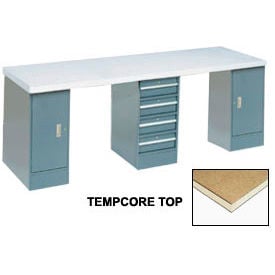 Global Industrial™ 96""W x 30""D Extra Long Production Workbench - Shop Top Square Edge - Gray