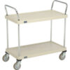 Nexel® Plastic Utility Cart w/2 Shelves & Poly Casters 600 lb. Cap 36""L x 18""W x 39""H Tan