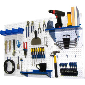 Wall Control Pegboard Standard Tool Storage Kit White/Blue 48"" X 32"" X 9""
