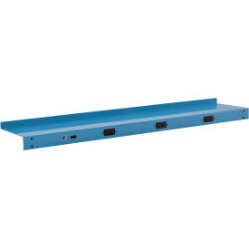 Global Industrial™ Steel Upper Shelf W/ 3 Duplex Outlets 72""W x 12""D Blue