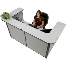 Interion® U-Shaped Reception Station 88""W x 44""D x 44""H Gray Counter & Panel