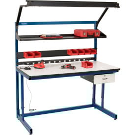 Global Industrial™ Bench-In-A-Box Cantilever Workbench ESD Laminate Top 60""Wx30""D Blue