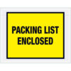 Full Face Envelopes ""Packing List Enclosed"" Print 7""L x 5-1/2""W Yellow 1000/Pack