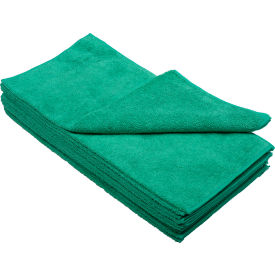 Global Industrial™ 300 GSM Microfiber Cleaning Cloths 16"" x 16"" Green 12 Cloths/Pack