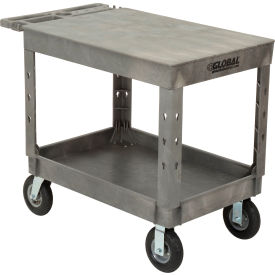 Global Industrial™ Flat Top Utility Cart w/2 Shelves 44""L x 25-1/2""W x 35-1/2""H Gray