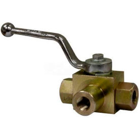Buyers 3 Port High Pressure Ball Valve HBV3W038 5800 Max Pressure 3/8"" NPTF