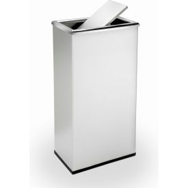 Precision® Stainless Steel Rectangular Trash Can With Swivel Lid 13-1/2 Gallon