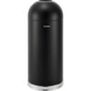 Global Industrial™ Steel Round Open Top Trash Can 15 Gallon Black