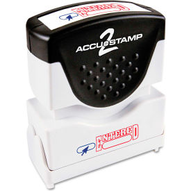 Accustamp2 Shutter Stamp with Microban Red/Blue ENTERED 1 5/8 x 1/2