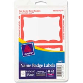 Avery® Self-Adhesive Labels 2-11/32"" x 3-3/8"" Red 100/Pack