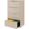 Interion® 4 Drawer Premium Lateral File Cabinet Letter & Legal Size 30""W x 18""D x 52""H Putty