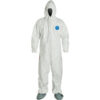DuPont™ Tyvek® 400 Coverall Hood & Socks/Boots Serged Seam White 2X 25/Qty