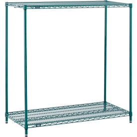 Nexel® 2 Shelf Poly-Green® Wire Shelving Unit Starter 48""W x 12""D x 34""H