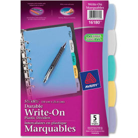 Avery Mini Index Divider Write-on 5.5""x8.5"" 5 Tabs Assorted Divider/Assorted Tab