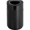 Safco® Steel Round Open Top Trash Can 30 Gallon Black