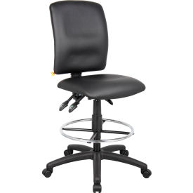 Boss Multifunction Drafting Stool - Leather - Black