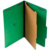 Universal® Pressboard Folder Legal Four-Section Emerald Green 10/Box