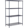 Nexel® 4 Shelf Nexelon® Blue Wire Shelving Unit Starter 60""W x 24""D x 74""H