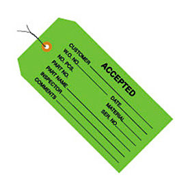 Global Industrial Inspection Tag ""Accepted"" Pre Wired#5 4-3/4""L x 2-3/8""W Green 1000/Pk