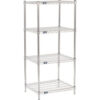 Nexel® 4 Shelf Chrome Wire Shelving Unit Starter 24""W x 21""D x 63""H