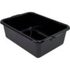 Quantum Bussing Tub 21""L x 15""W x 7""H Flat Bottom Bus Box Polypropylene Black