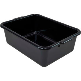 Quantum Bussing Tub 21""L x 15""W x 7""H Flat Bottom Bus Box Polypropylene Black