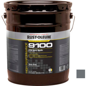 Rust-Oleum 9100 System 340VOC DTM Epoxy Mastic Navy Gray 5 Gallon Pail - 9186300