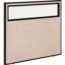 Interion® Office Partition Panel With Partial Window 48-1/4""W x 42""H Tan