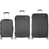 DUKAP Intely 3-Piece Smart Hardside Luggage Set 20""/28""/32"" - USB & Integrated Weight Scale - Black
