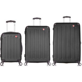 DUKAP Intely 3-Piece Smart Hardside Luggage Set 20""/28""/32"" - USB & Integrated Weight Scale - Black