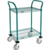 Nexel® Utility Cart 2 Shelf Poly-Green® 24""L x 18""W x 39""H Polyurethane Rigid Casters
