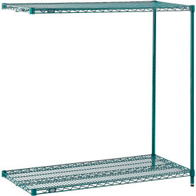 Nexel® 2 Shelf Poly-Green® Wire Shelving Unit Add On 48""W x 12""D x 34""H
