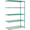 Nexel® 5 Shelf Poly-Green® Wire Shelving Unit Add On 54""W x 21""D x 86""H