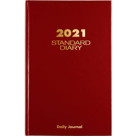 At-A-Glance® Standard Daily Journal 7-11/16"" x 12-1/8"" Page Size Red Moire