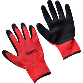 Global Industrial™ Crinkle Latex Coated Gloves Red/Black Large 1 Pair