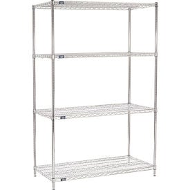 Nexel® 4 Shelf Chrome ESD Wire Shelving Unit Starter 48""W x 36""D x 63""H