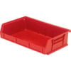 Quantum Storage 11""W x 7-3/8""D x 3""H Ultra Series Stack and Hang Bin Red Polypropylene 3 Slots